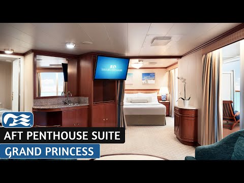 Grand Princess Aft Penthouse Suite walkthrough tour