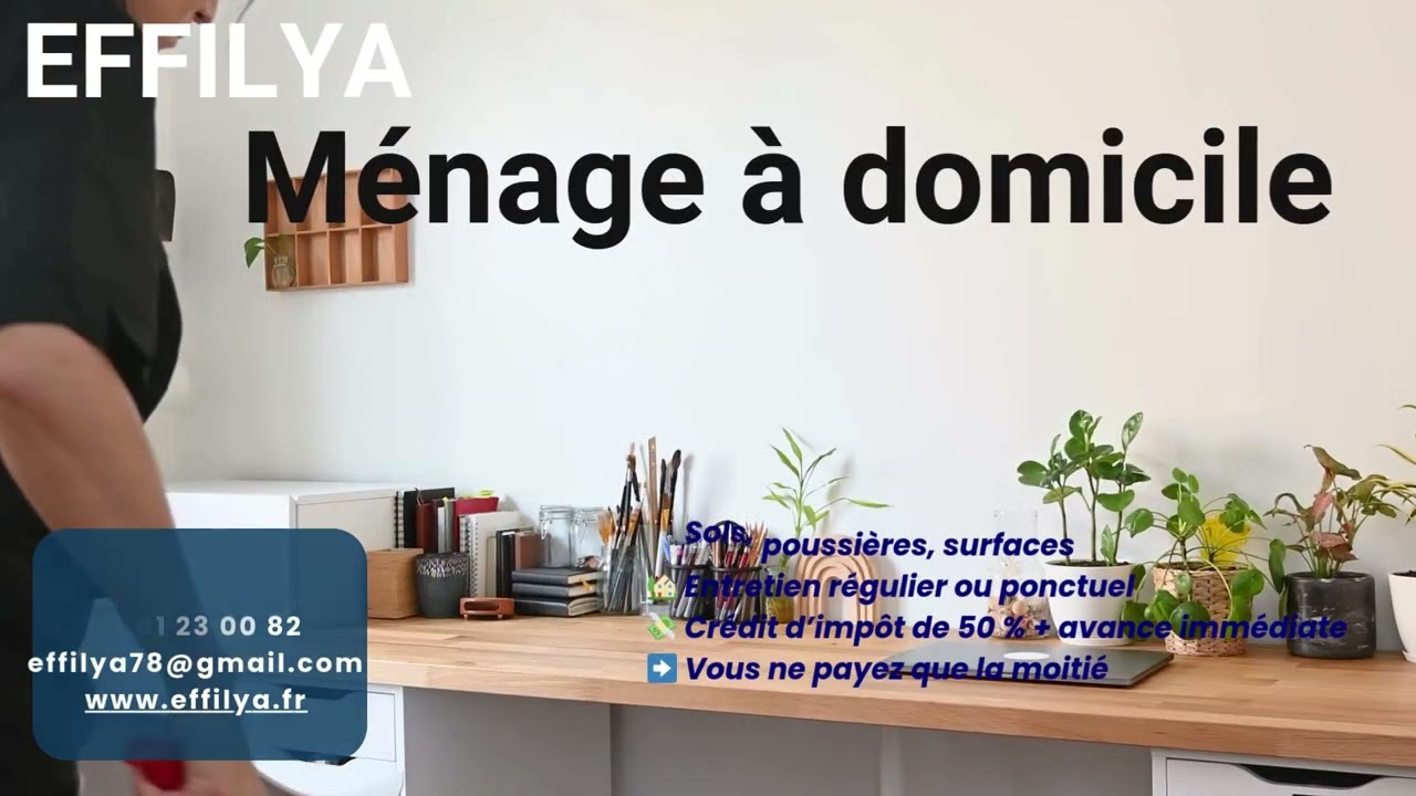 Effilya, société de services à la personne, pour le ménage, nettoyage de vitres, repassage