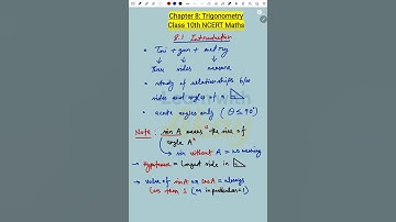Ch 8 Introduction to #Trigonometry - Important Points to keep in mind | Class 10th Maths #NCERT CBSE