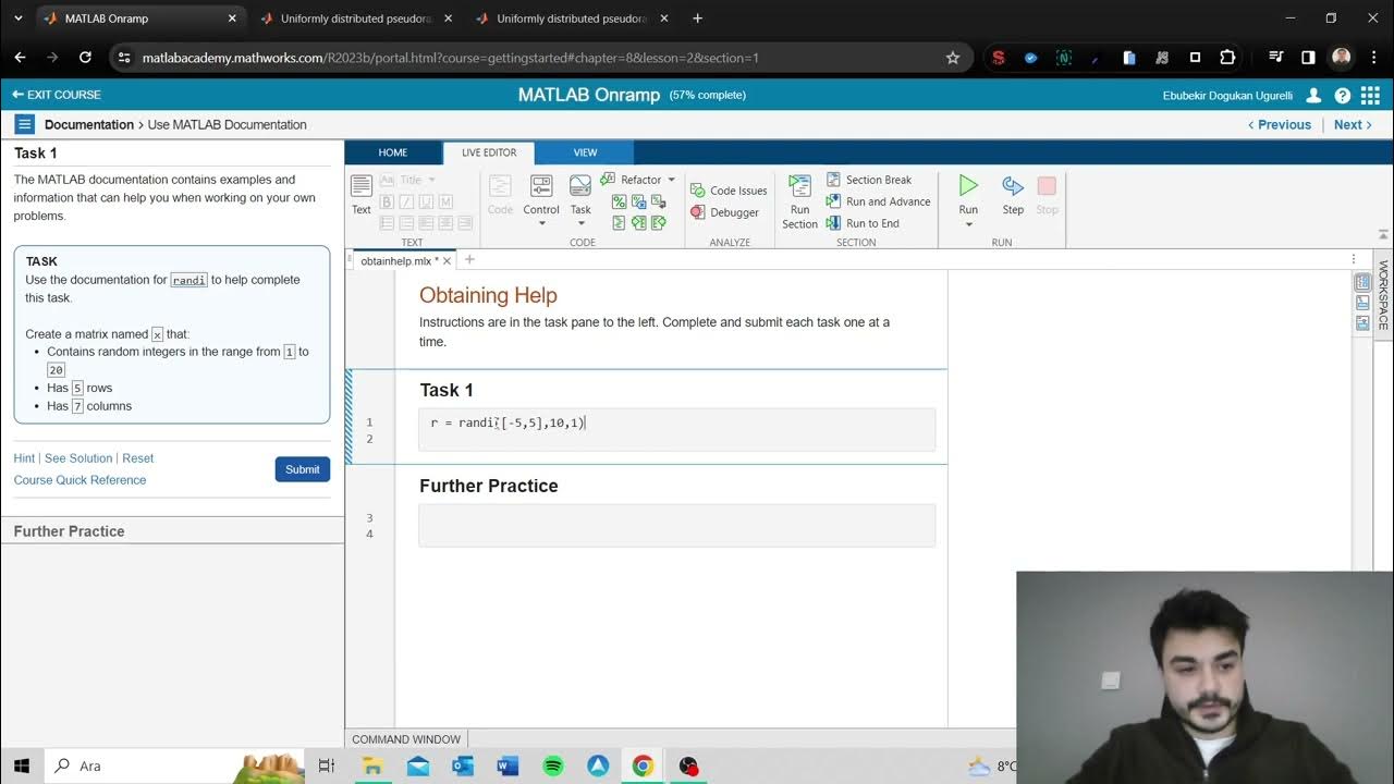 Matlab Onramp - L8 Obtaining Helps - YouTube