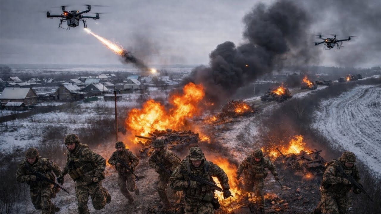 Russian Armored Assault Collapses Under Sustained FPV Drone and Artillery Attacks