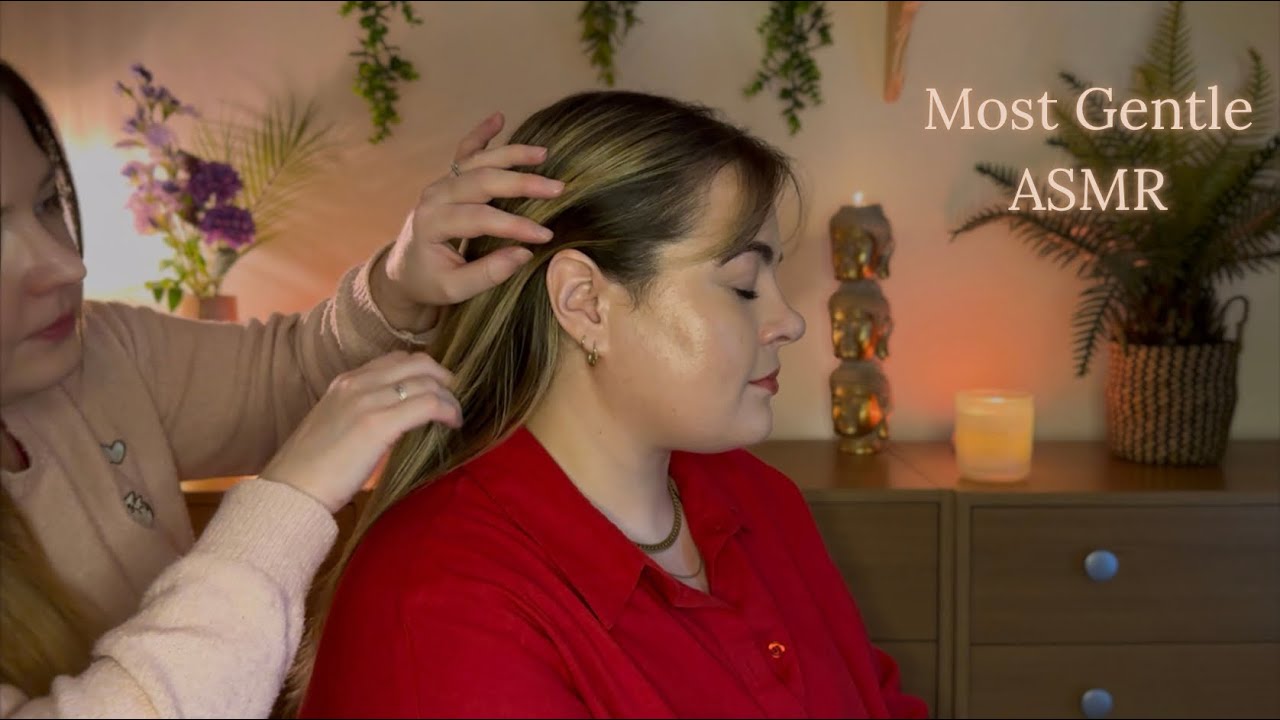 ASMR Hair Brushing, Around the Ear Hair Play, Light & Soft Touching