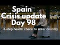 Spain update day 98 - 3-step health check to enter country