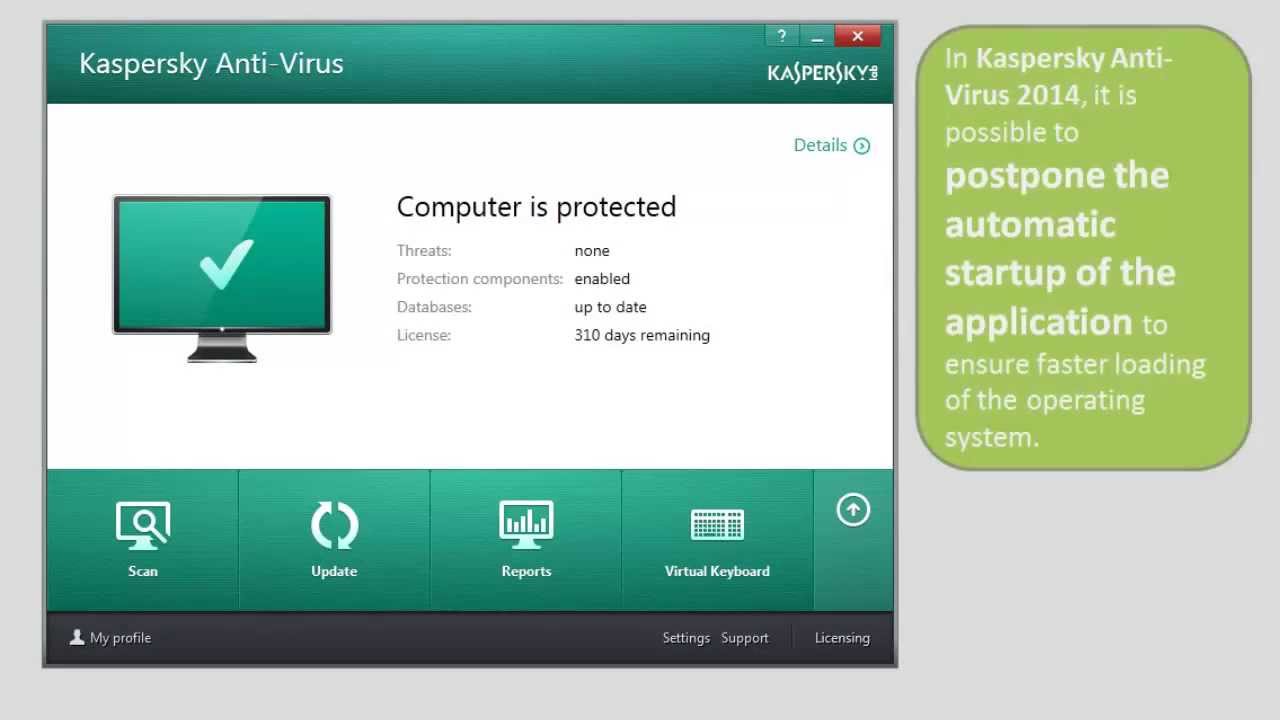 Key license number in Kaspersky Anti-Virus 2014