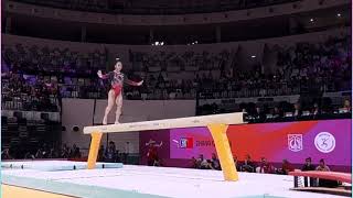 Notão De Zhang Qingying 15.166 Na Trave Mundial De Ginástica Artística