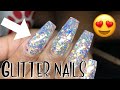 Glitter encapsulated coffin nails