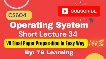 cs604 short lecture 34 in urdu|cs604 operating system| vu cs604 final paper preparation |TS Learning