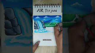 gambar pemandangan gunung dan air terjun yang indah