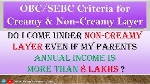 OBC/SEBC Non-Creamy Layer Criteria #OBC #SEBC #Non-Creamy-Layer