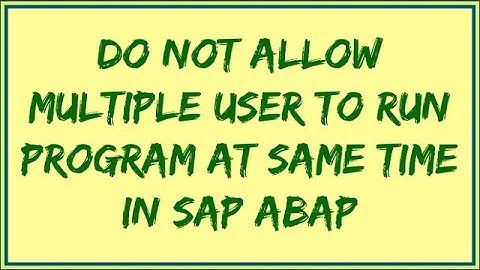 Do not allow Multiple user to run program at same time I Lock object in SAP ABAP I Enqueue & Dequeue