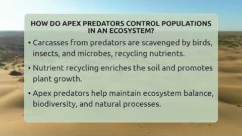 How Do Apex Predators Control Populations In An Ecosystem? - Ecosystem Essentials