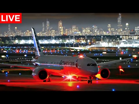 🔴LIVE NIGHT AIRPORT ACTION at CHICAGO O'HARE | SIGHTS & SOUNDS of PURE AVIATION | AVGEEK ORD PLANES