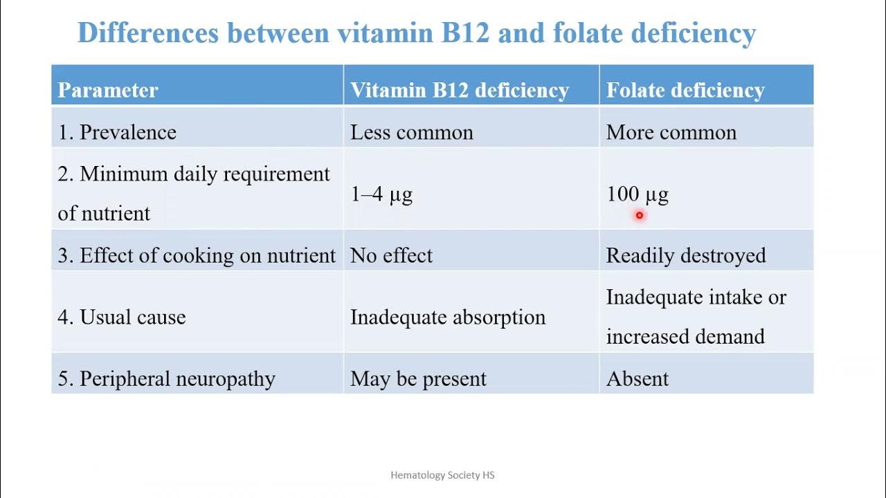 Difference between Vit B12 & Folate Deficiencies Topic Nine (Cashirki