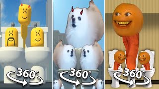 Skibidi Roblox Toilet vs Skibidi Dog Toilet 11 vs Annoying Orange Toilet | 360º VR