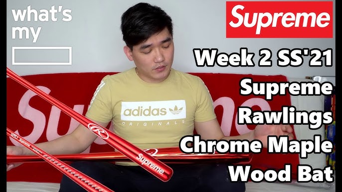 Supreme Rawlings Chrome Maple Wood Baseball Bat