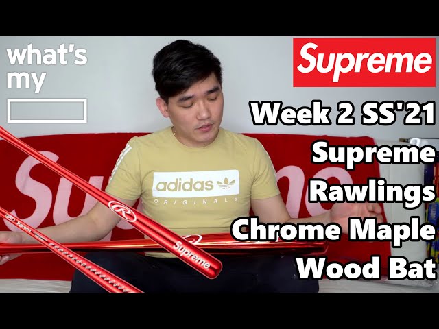 Supreme x Rawlings Chrome Maple Wood Baseball Bat