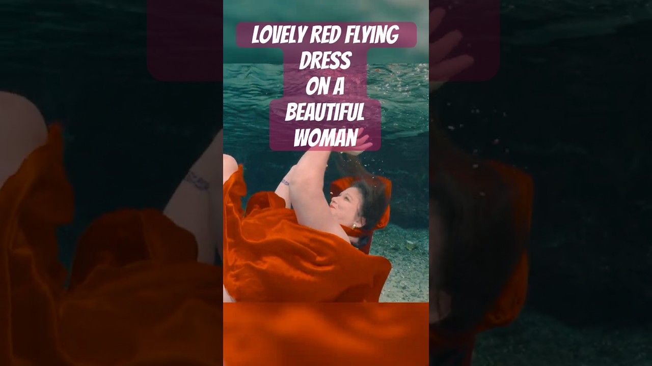 Lovely flying dress on a beautiful woman