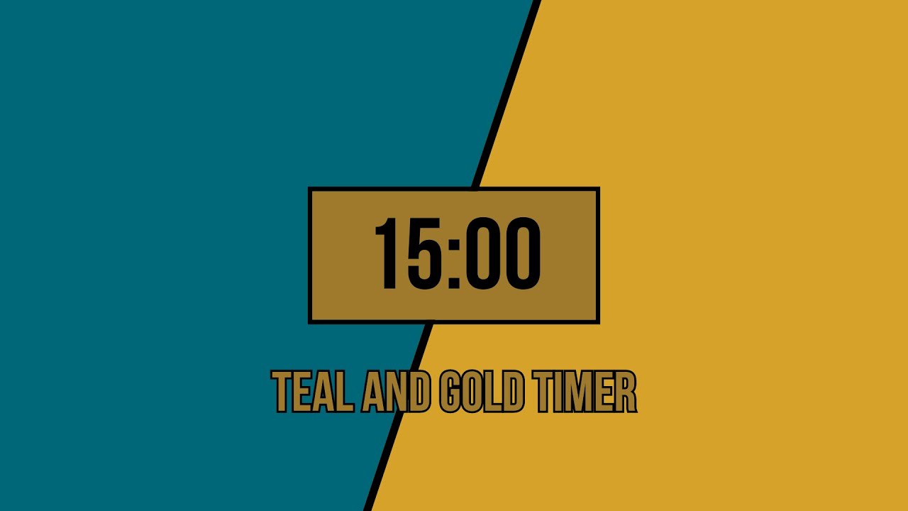 15 Minute Teal and Gold Timer - YouTube