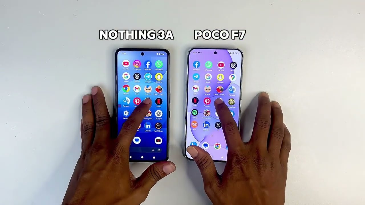 Nothing Phone 3a vs POCO F7 – 20 Apps Speed Test Challenge! (Surprising Winner!)