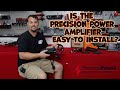 How easy is the 800W MAA4.400 Precision Power Amplifier to install on a Harley Davidson Street Glide