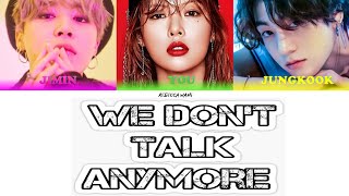 BTS Jimin & Jungkook - We don't talk anymore (Bts and You - 8th Member) (Color Coded Lyrics Eng) Resimi