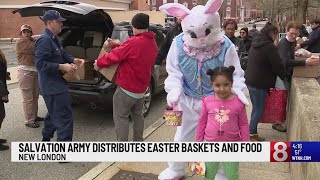 Salvation Army distributed Easter Baskets and food