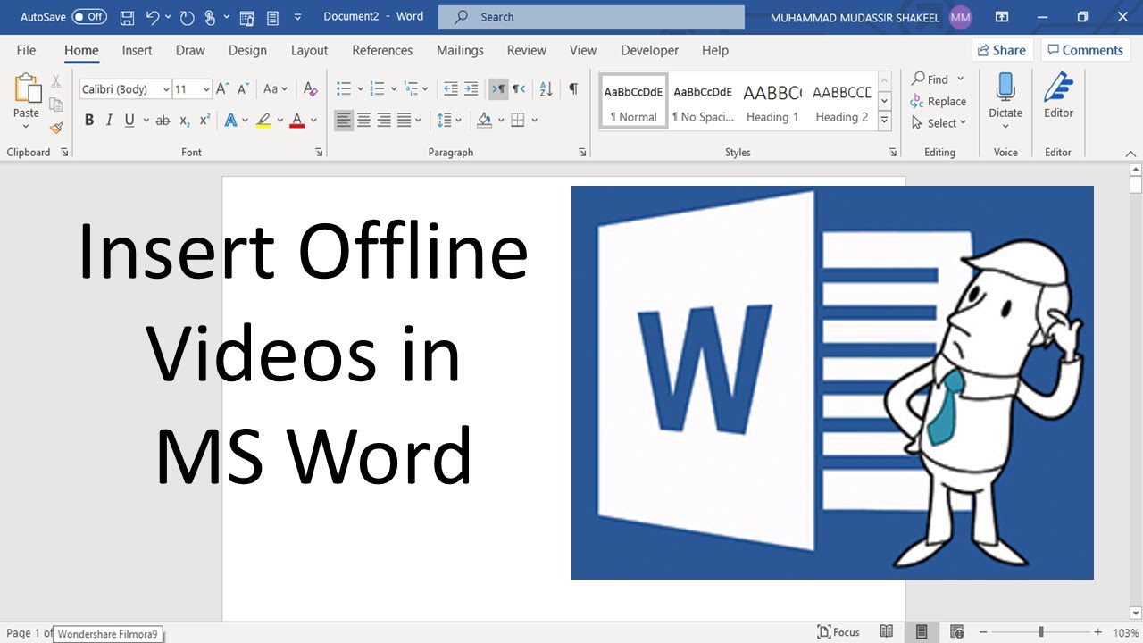 Insert Offline Video In Ms Word 21 Method Mp4 3gp Wmv Avi Flv Videos In Ms Word Youtube