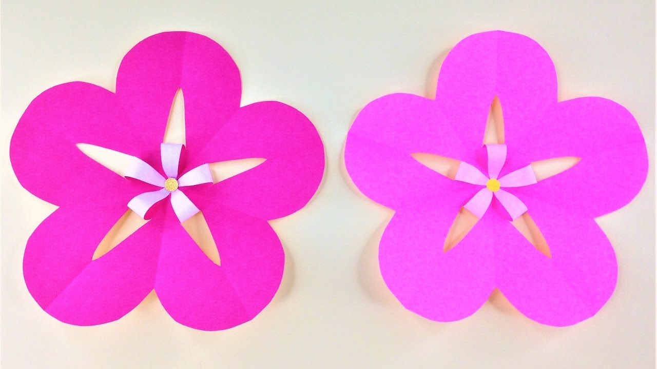 How to fold and cut an origami Plum flower 折り紙 梅の花 簡単な切り方2