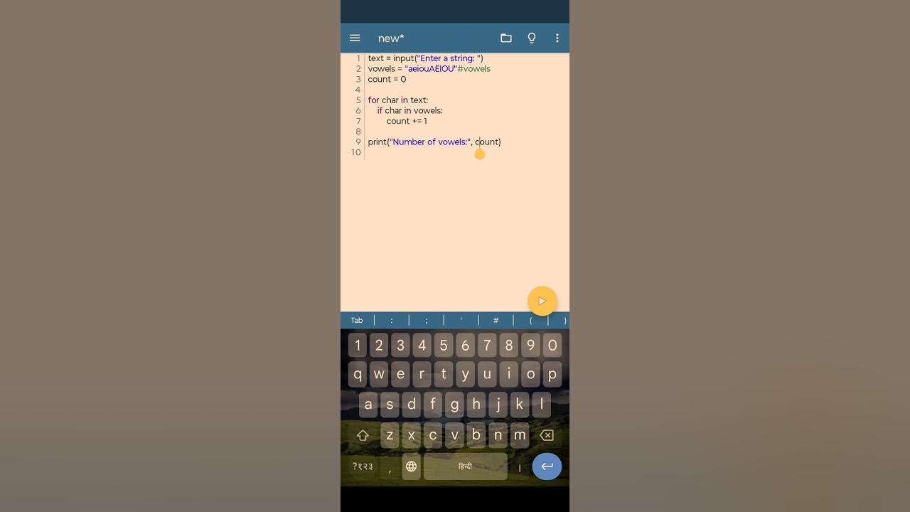 How to create vowel count programe in python#python #pythonprogramming ...