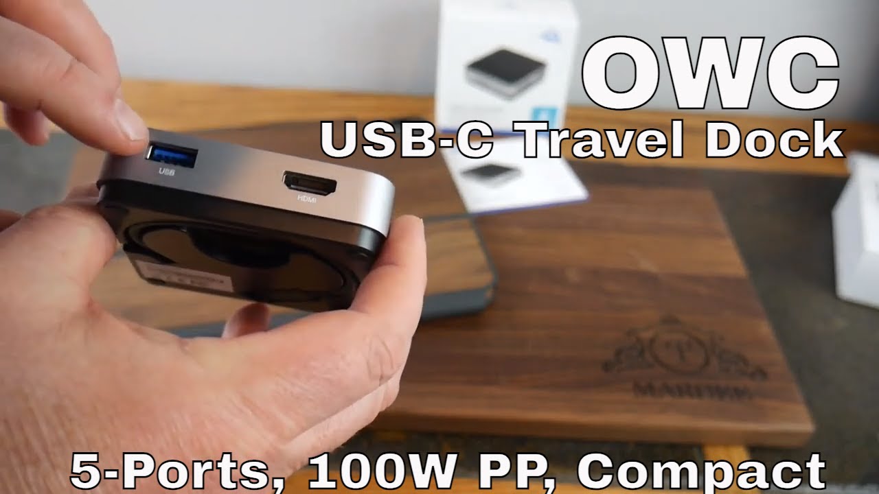 OWC USB-C Travel Dock: 5 Ports, 100W, Built in Cable Work Horse
