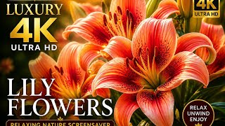 Luxury Lily Bloom Screensaver Relaxing Floral Ambience in 4K#LilyFlowers #4KScreensaver