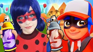 Subway Surfers Cairo 2022 Super Runner Jake vs Ladybug Run Gameplay HD screenshot 2
