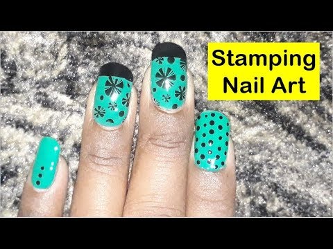 Nail Art Design Using Stamp and Design Plate | TNA 6 - YouTube