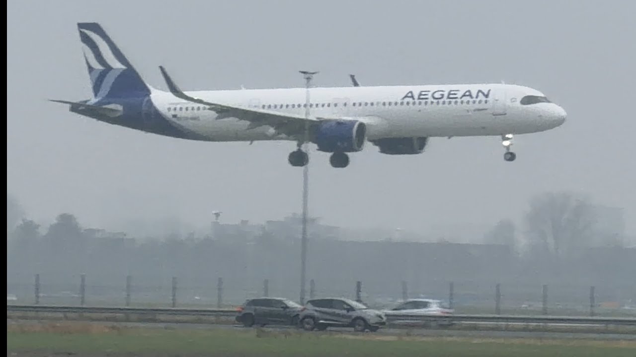 AIRBUS A321-271NX AEGEAN AIRLINES ATHENS TO AMSTERDAM LANDING SCHIPHOL AIRPORT SXNAD 