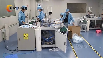 Surgical face mask making machine, debugging machine before delivery.