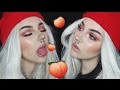 too faced sweet peach palette/talk through full face makeup tutorial/im sick, sorry