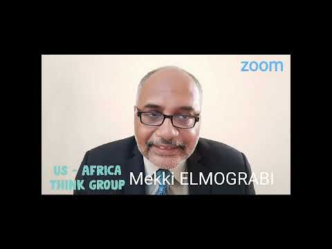 People of Sudan Initiative - Mekki ELMOGRABI answering a question in Zoom Conference.