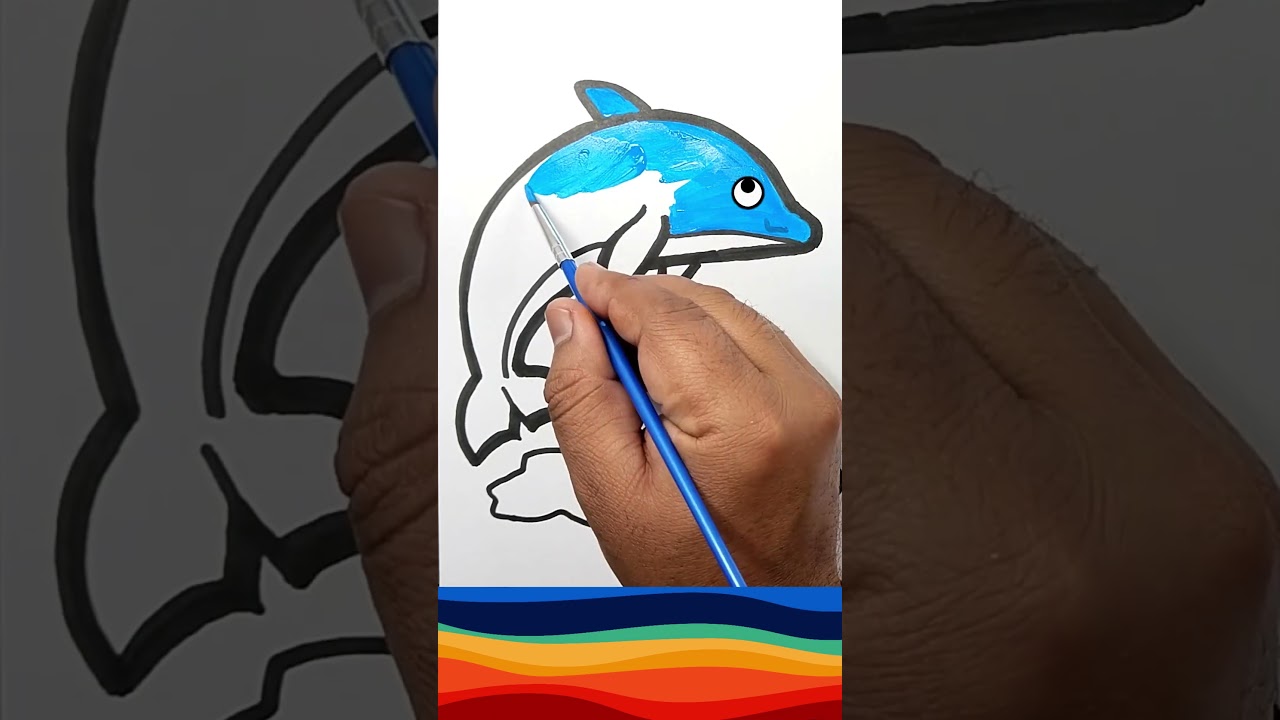 Dolphin Drawing, coloring | How to draw Dolphin | Painting, Drawing, Coloring Tips for Kids