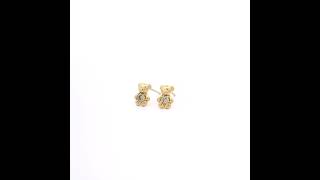 Adorable Teddy Bear Diamond Earrings