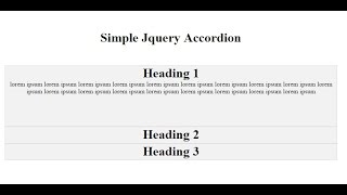 How to create simple jquery accordion