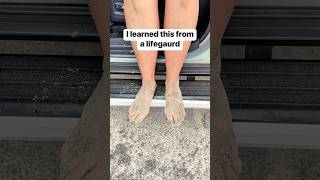I use a bucket of water to rise the sand off my feet before I leave the beach 🏖️ #beach #feet
