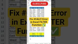 Fix #CALC! Error in Excel FILTER Function#filter #filterfunction #excel #excelhacks