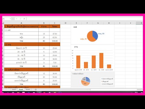 วิเคราะห์และสรุปข้อมูลผู้ตอบแบบสอบถามความพึงพอใจ ด้วย excel