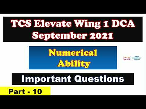 Numerical Ability for SEP DCA | Part - 10 | TCS DCA 2021 |