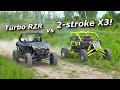 2-stroke X3 gets ripped HARD and races Doug's Turbo Pro XP RZR!