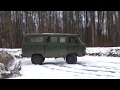 UAZ 452 on ice and snow with Land Rover fail :D