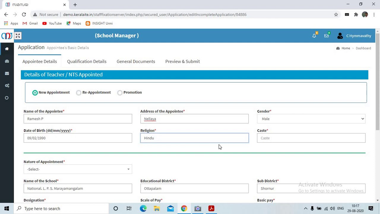 SAMANWAYA UPLOADING APPOINTMENETS BY MANAGERS