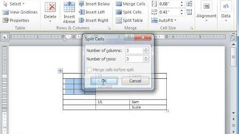 Word 2010 Splitting And Merging Table Rows And Columns