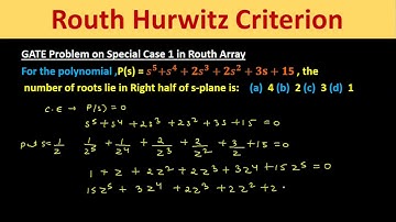 GATE Problem on Special Case 1 in Routh Array