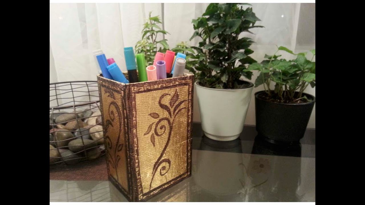 DIY Pencil holder (cardboard) YouTube